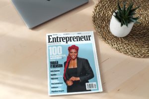 entrepreneur magazine flat lay