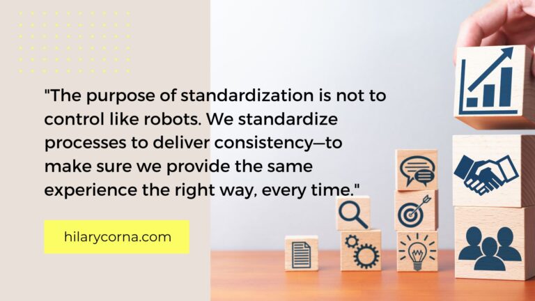 The purpose of standardization is not to control like robots.